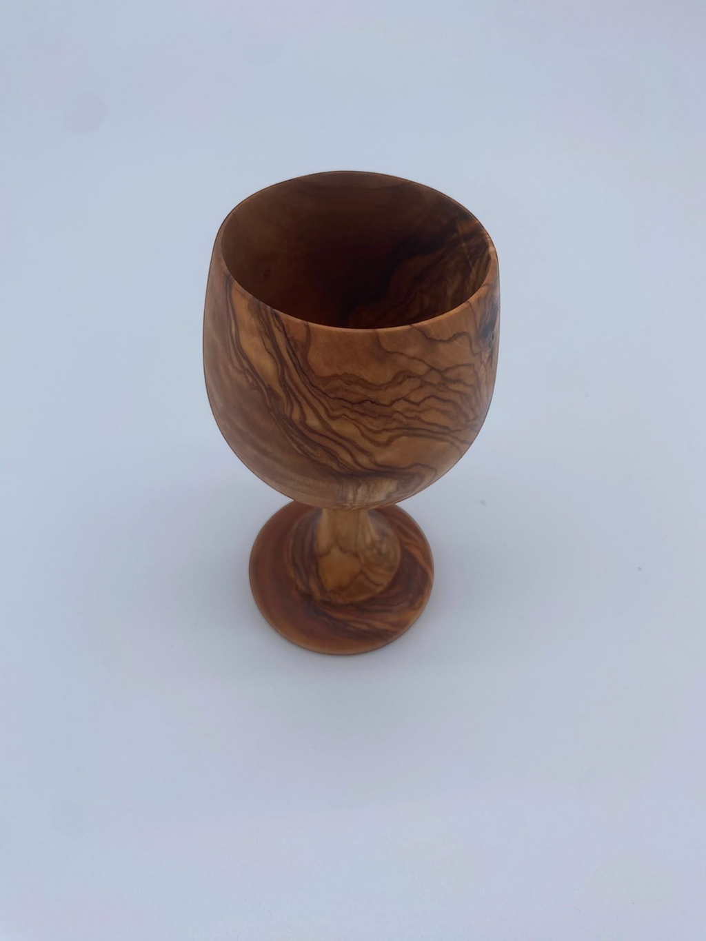 Olivenholz Weinglas handgefertigt (Holzkelch Ø 7cm)