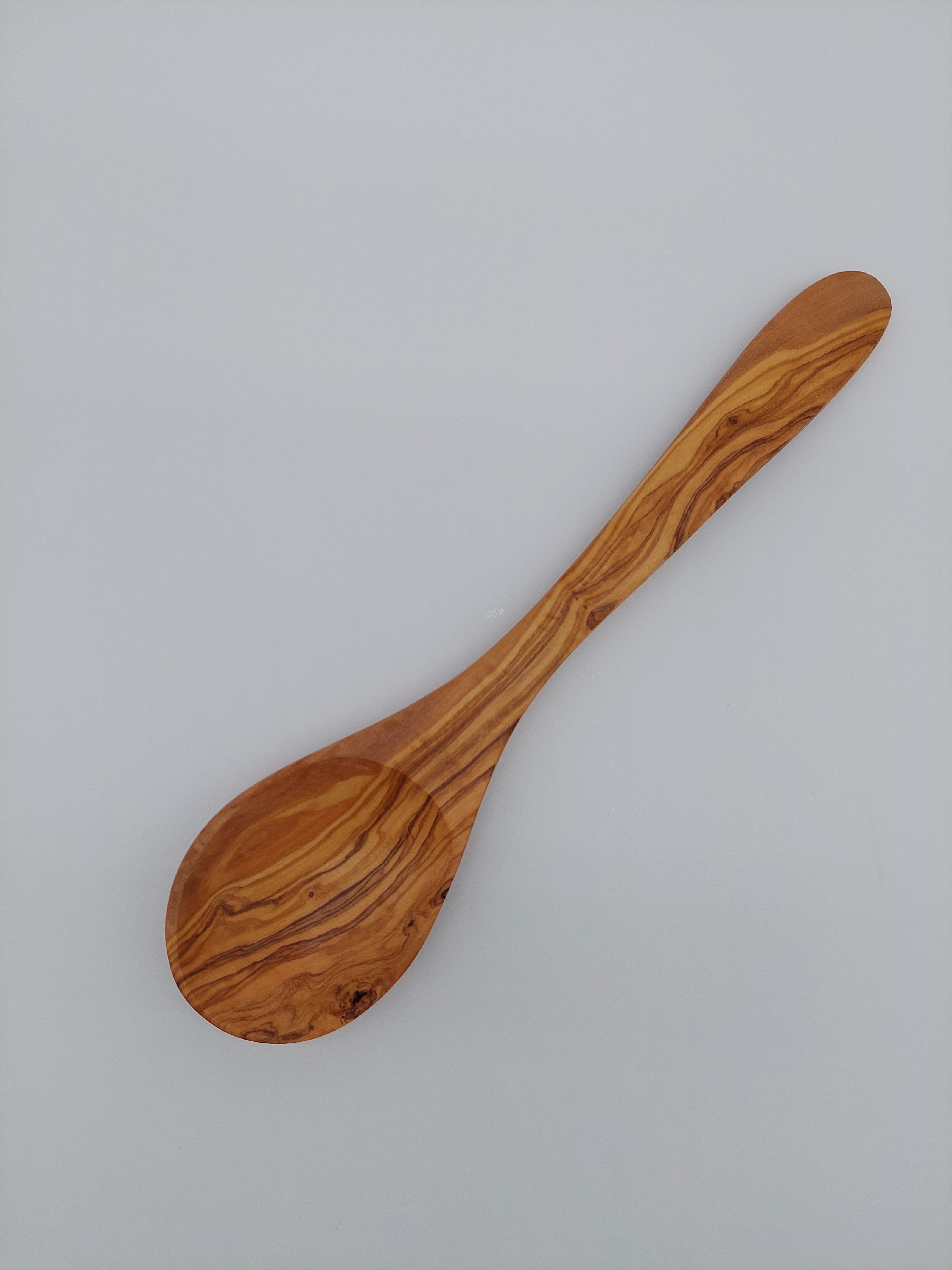 Olivenholz Kochlöffel handgefertigt (Klassischer Rührlöffel 31 cm lang)