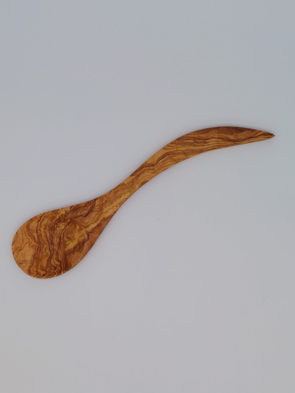Olivenholz Kochlöffel mit flacher Kante handgefertigt Italienisch (32cm lang )