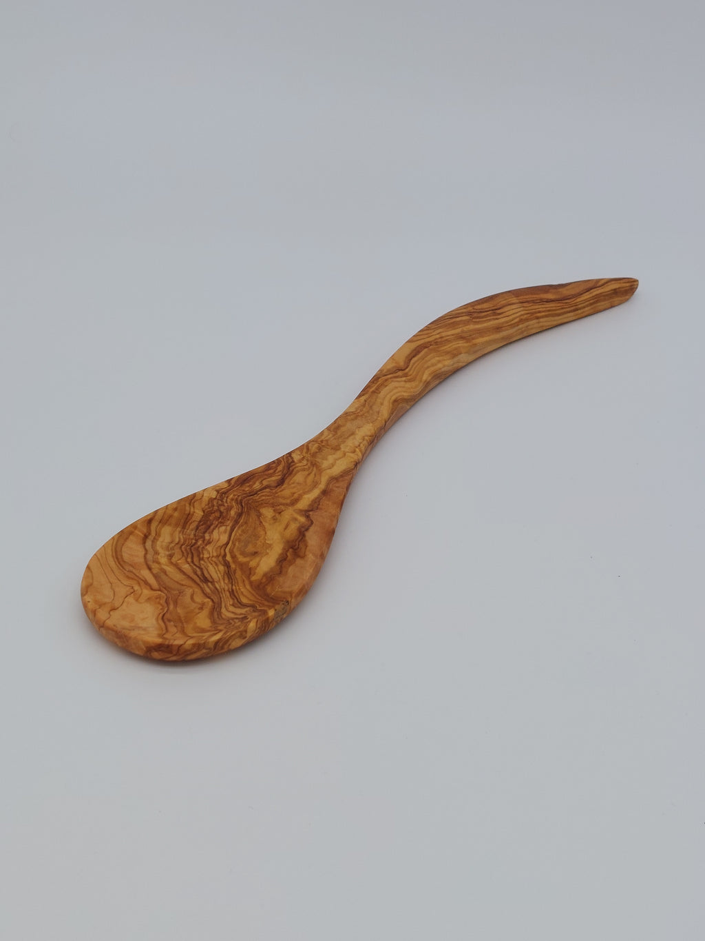 Olivenholz Kochlöffel mit flacher Kante handgefertigt Italienisch (32cm lang )