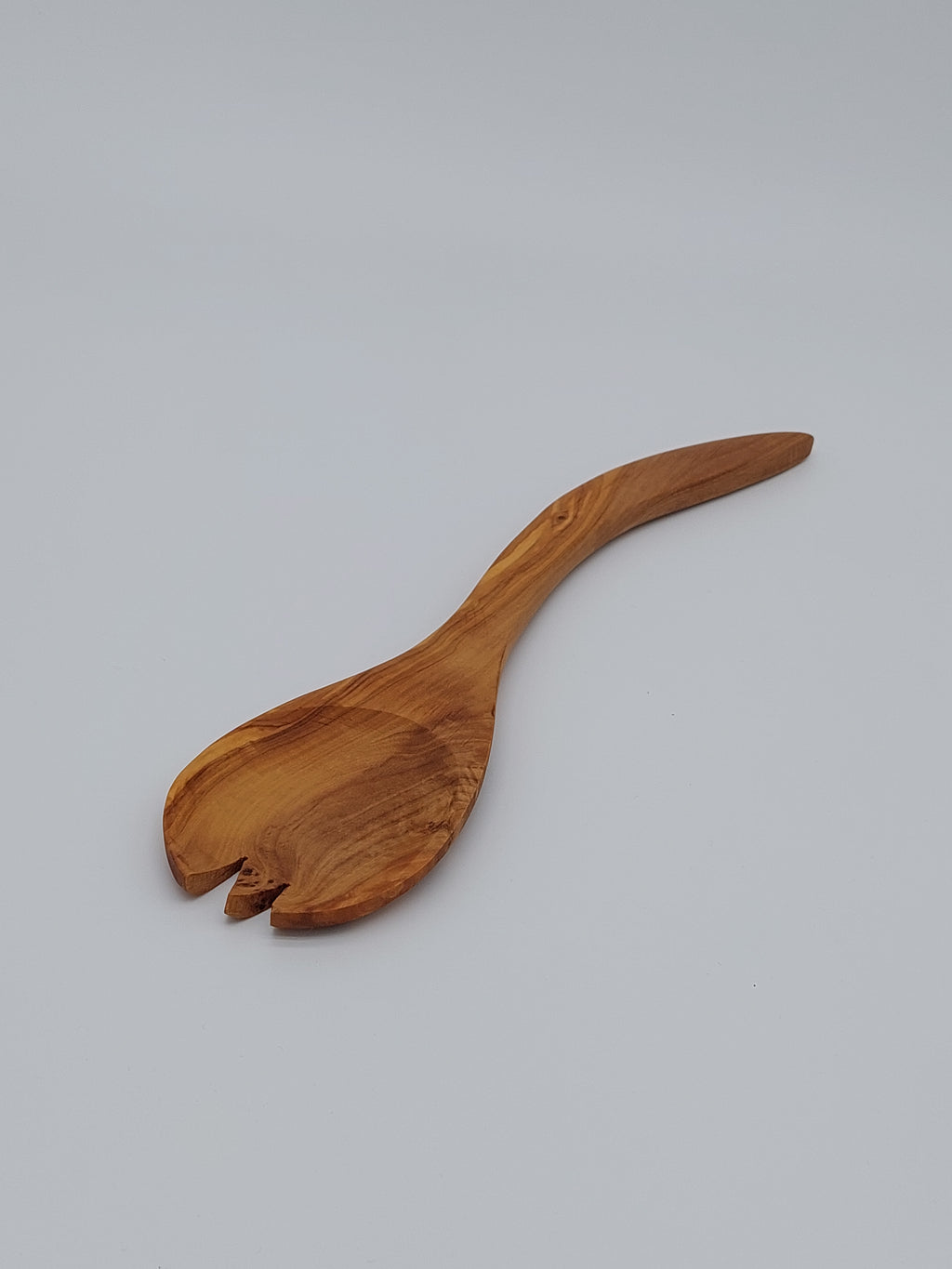 Olivenholz Salatlöffel mit Zinken handgefertigt (32 cm lang )