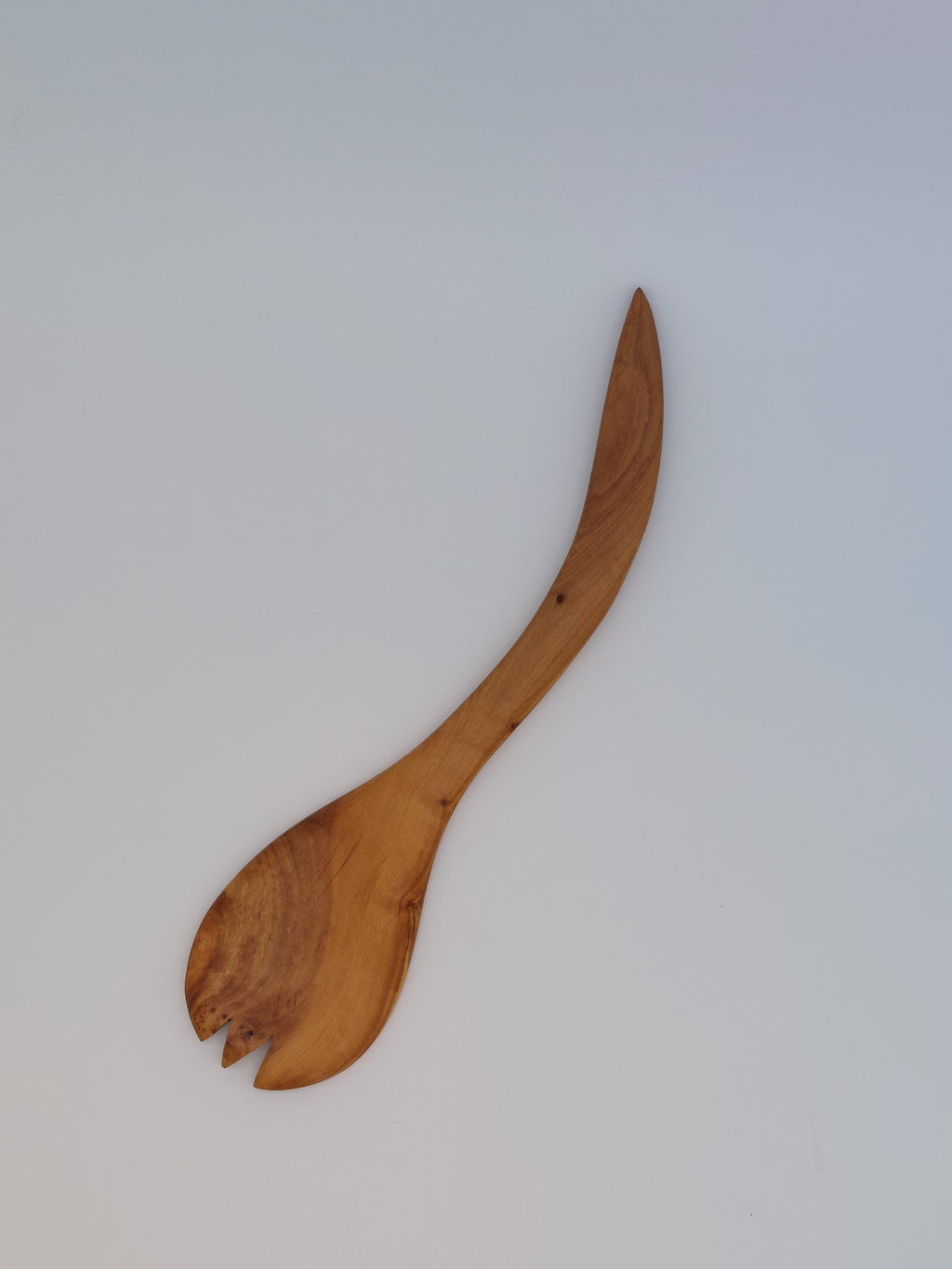 Olivenholz Salatlöffel mit Zinken handgefertigt (32 cm lang )