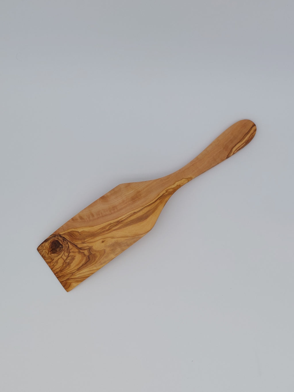 Olivenholz Pfannenwender handgefertigt geschwungen(30 cm)
