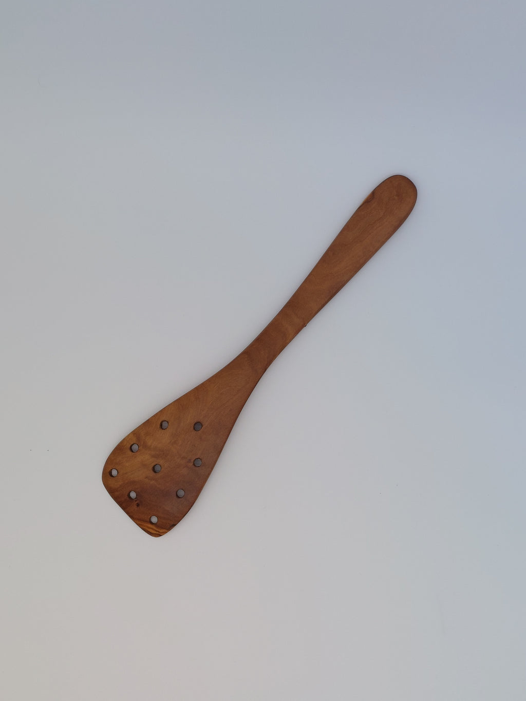 Olivenholz Pfannenwender mit Löchern handgefertigt (31 cm)