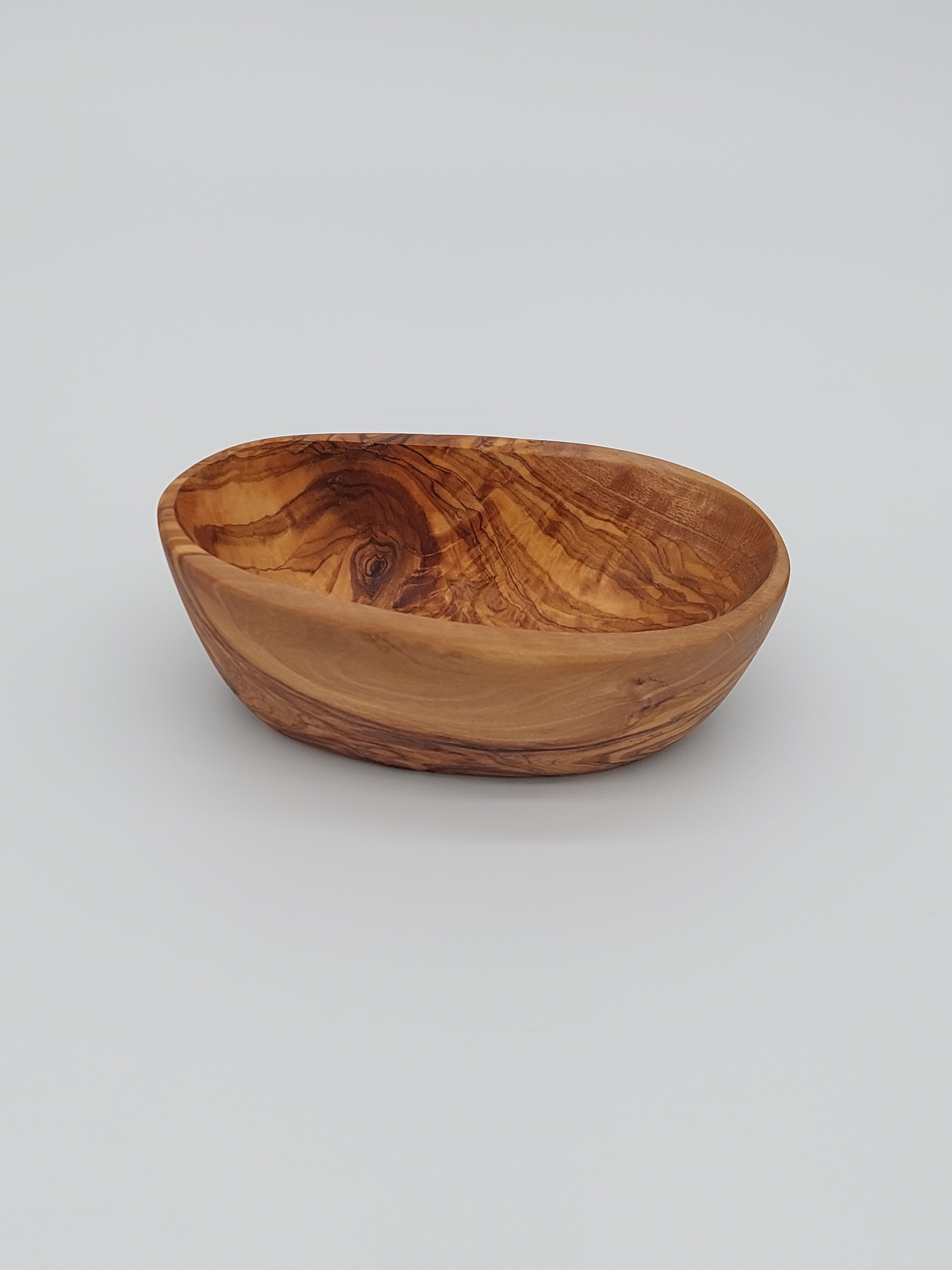 Olivenholzschale handgefertigt (14 x 9 cm)