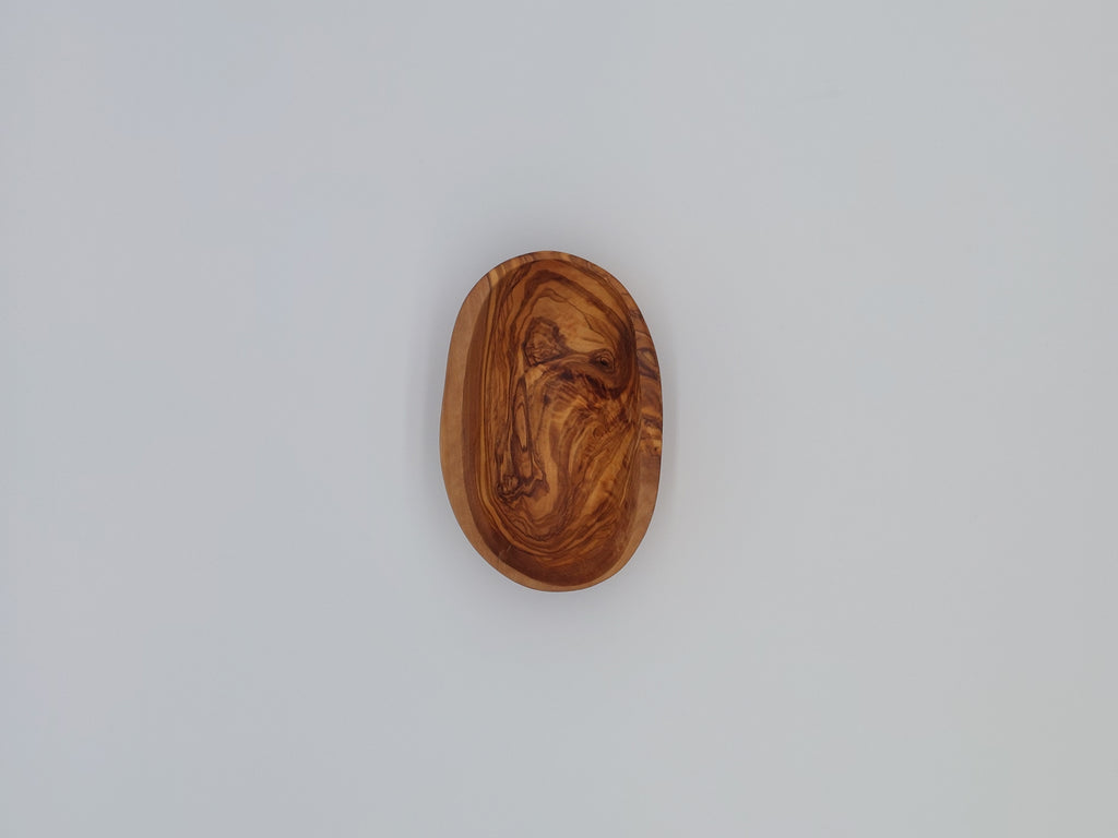 Olivenholzschale handgefertigt (14 x 9 cm)