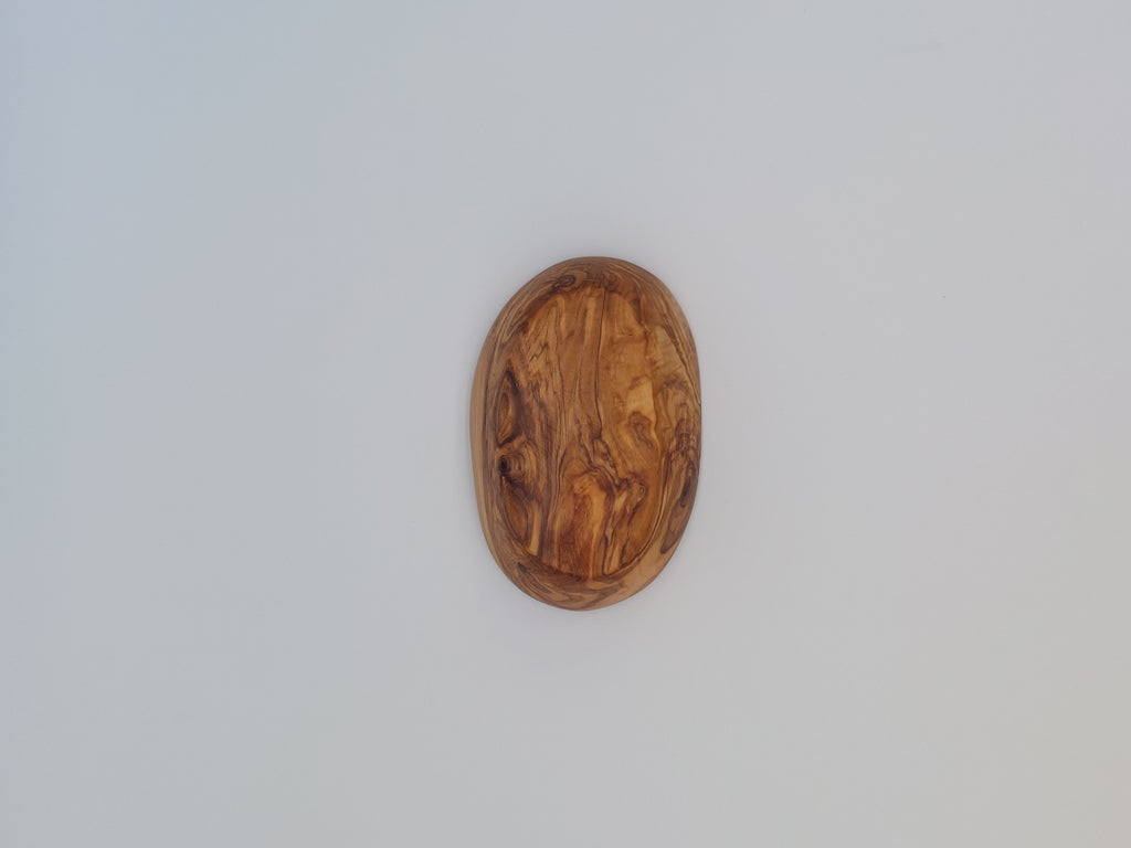 Olivenholzschale handgefertigt (14 x 9 cm)