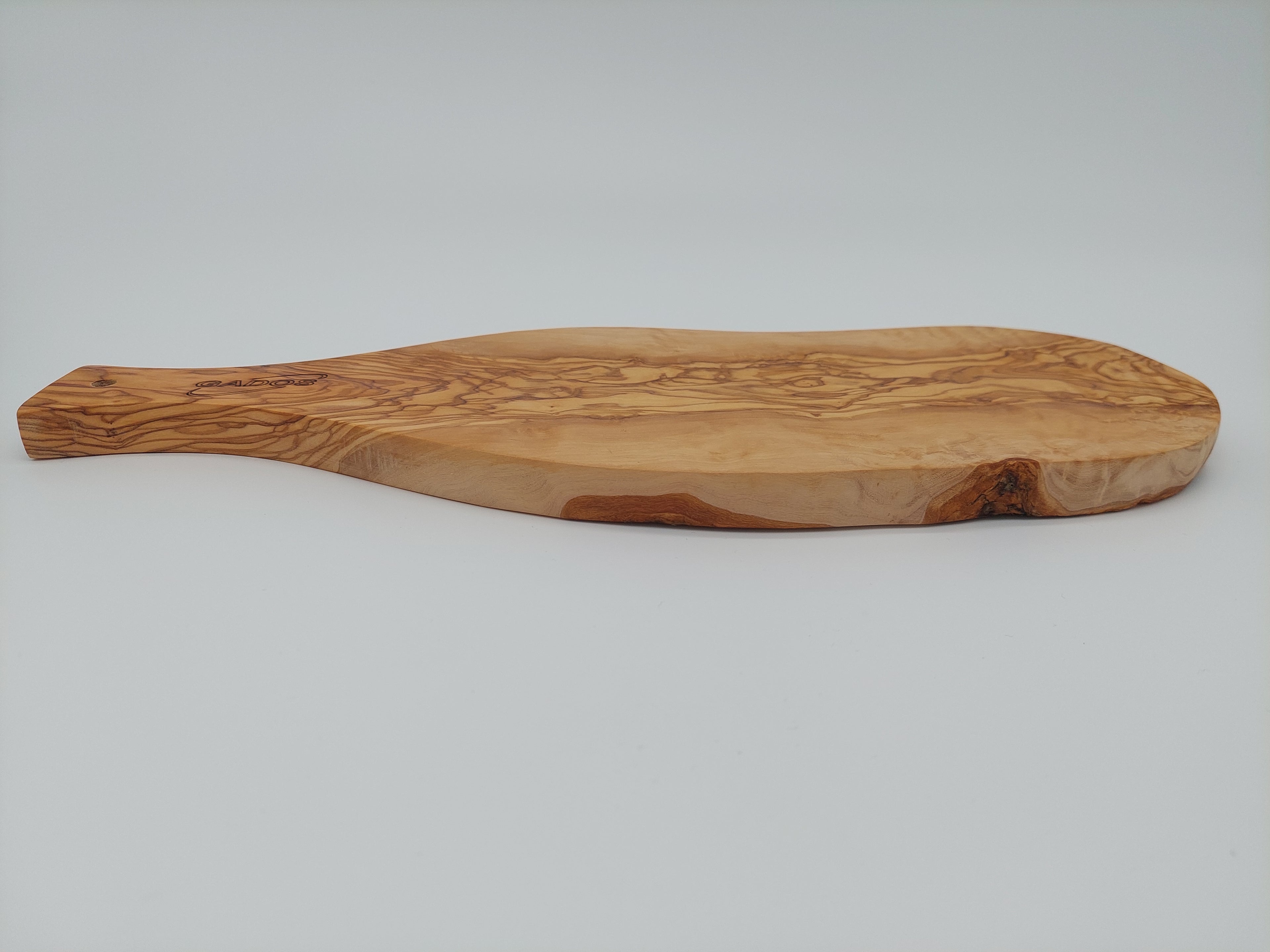 Handgemachtes Olivenholz Servierbrett  – Rustikaler Genuss mit Griff (40 x 13 cm )