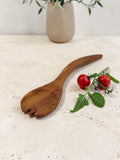 Olivenholz Salatlöffel mit Zinken handgefertigt (32 cm lang )