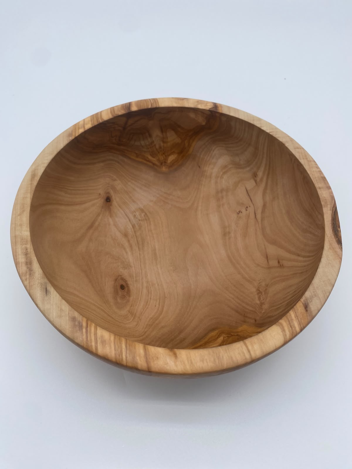 Olivenholz Salatschale handgefertigt (große Servierschale Ø 24 cm)