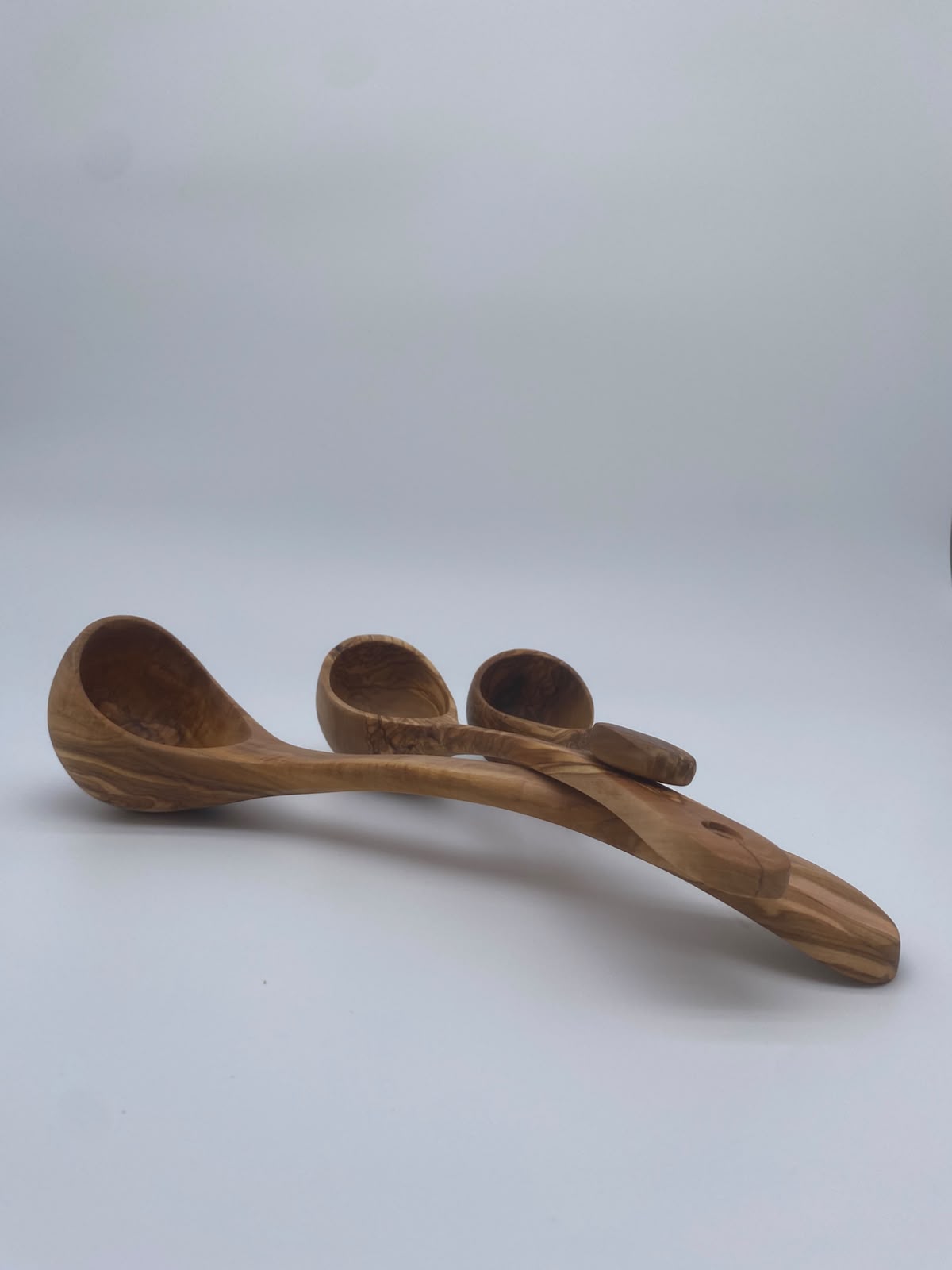 Olivenholz Schöpflöffel Set handgefertigt (3-teilig)