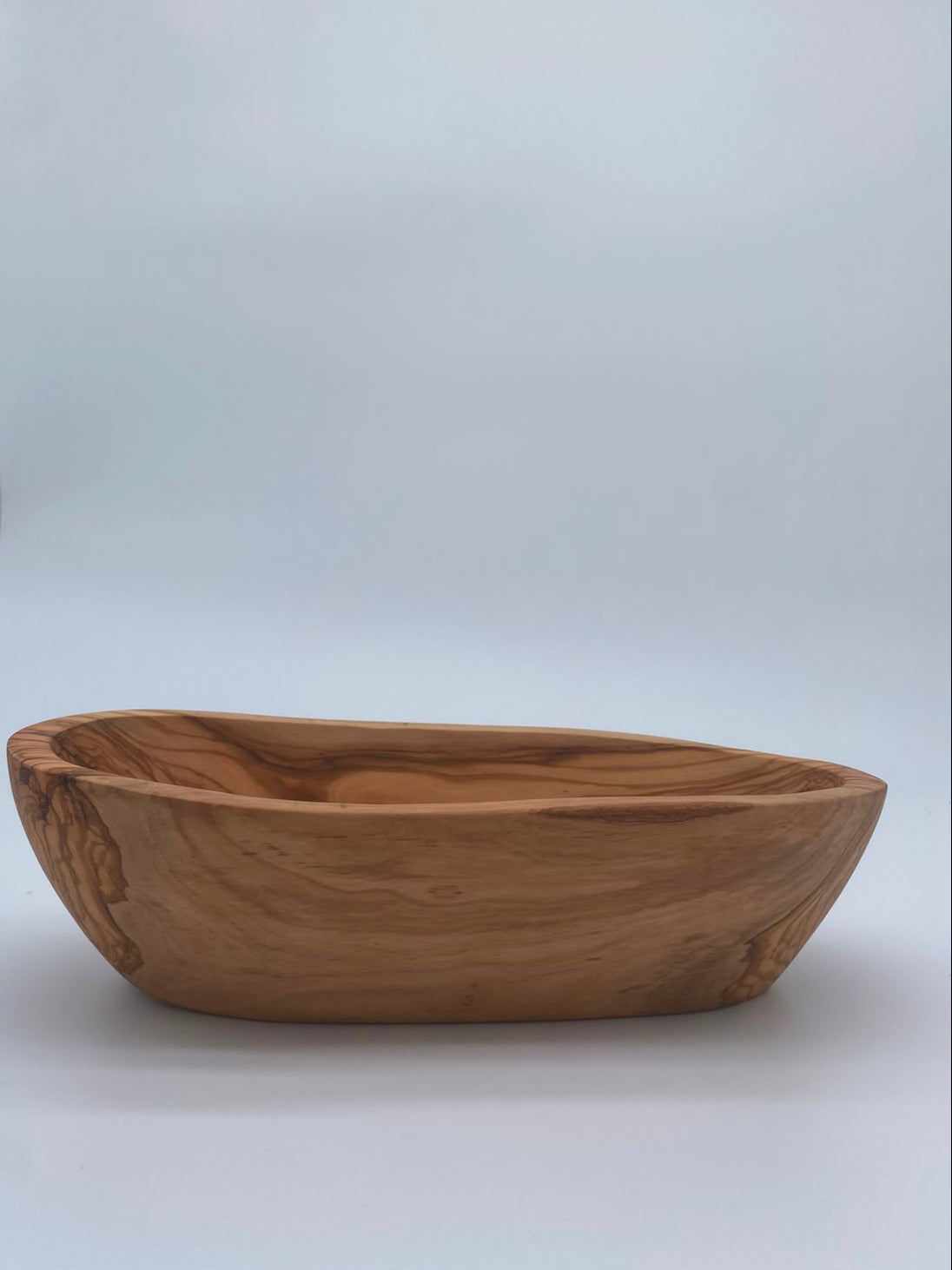 Olivenholzschale handgefertigt (Ovale Snackschale 30 x 14 cm )