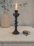 Olivenholz Kerzenständer handgefertigt (Gedrehter Holzleuchter Höhe: 26 cm )
