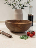 Olivenholz Salatschale handgefertigt (große Servierschale Ø 24 cm)